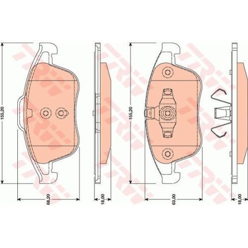 Placute frana Renault Clio 4, 11.2012-, Grand Scenic 3 (Jz0/1), 02.2009-, Megane 3 Cupe (Dz0/1), 11.2008-, Scenic 3 (Jz0/1), 02.2009-, TRW