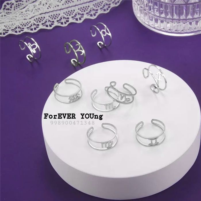 Кольцо со знаком зодиака из нержавеющей стали.