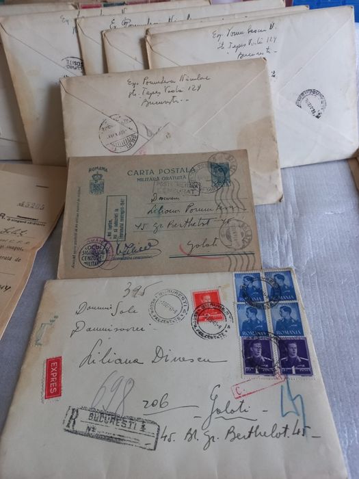 Plicuri cenzură militară 1943 ,corespondenta arhitect Nicolae Porumbes