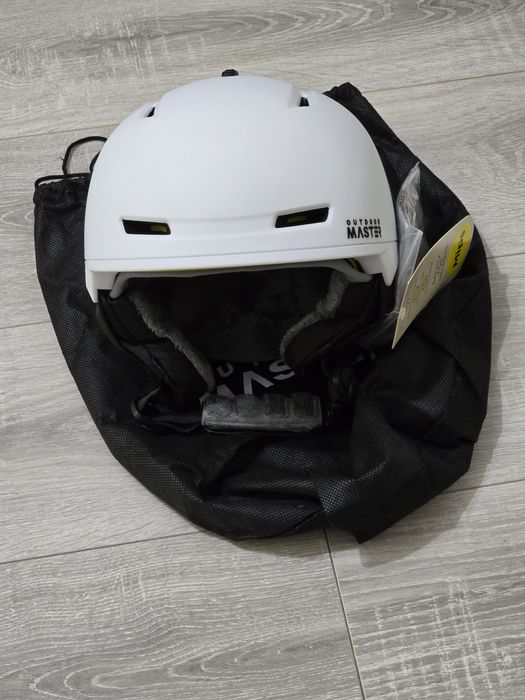 Cască ski/snowboard OutdoorMaster MIPS albă, mărime S