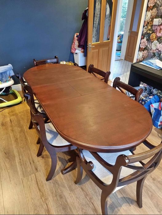 Masa lemn masiv + 6 scaune