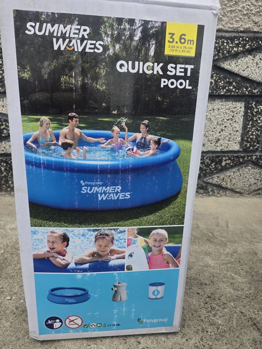Надуваем басейн ,Summer Waves Quick Set