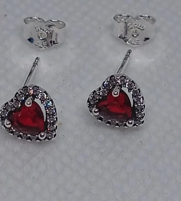Set Nou Pandora Moments Heart Red Silver S925 Ale