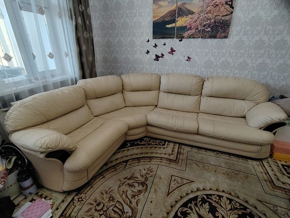 Диван угловой натуральная кожа