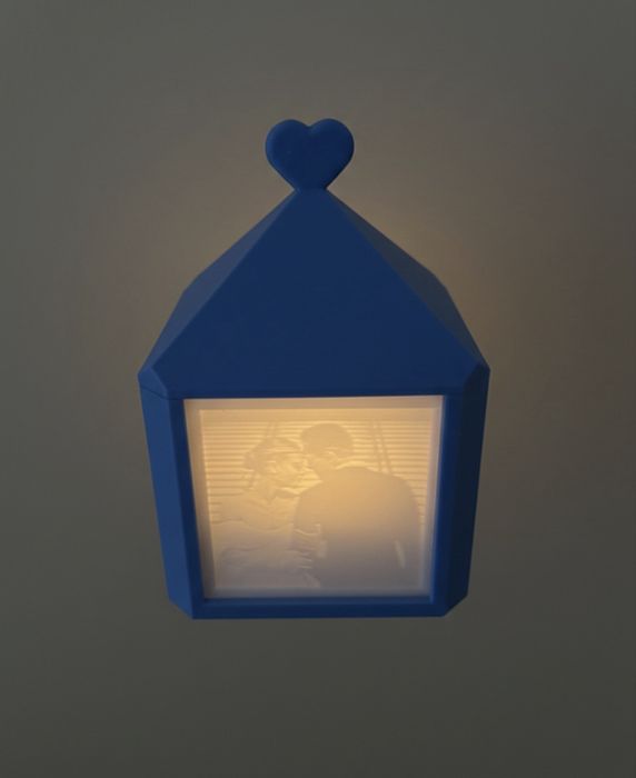 Mărturii Nuntă/Botez Personalizate -Căsuță 3D cu Litofan