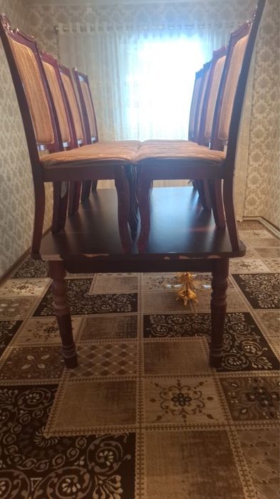 Стол 2,20м стулья 8шт арзан бағада