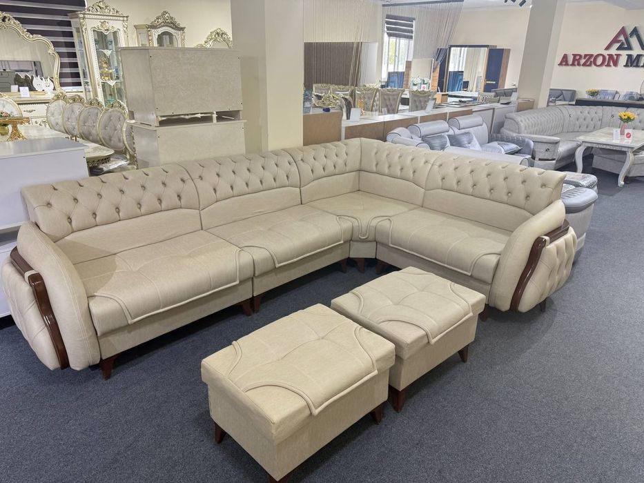 Ugalog Môyishiy 3.30x2.30 Sifati Zôr Baquvat Stol 2-ta Pufik bn narxi