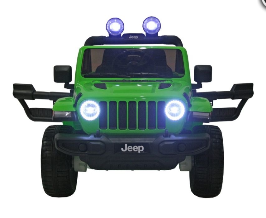 Masinuta Electrica JEEP 4X4 verde, 2 locuri, Scaune Tapitate,RotiSpuma