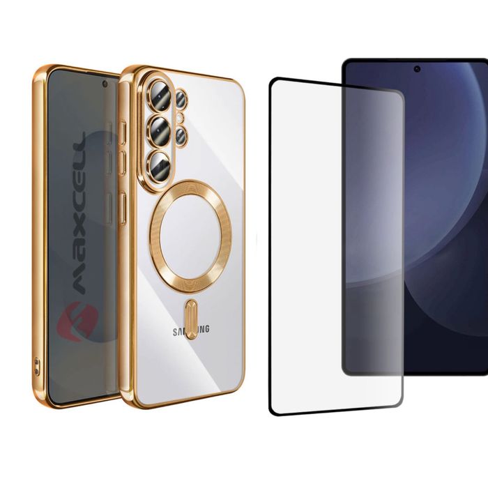 Husa Silicon Magsafe Luxury si Folie Sticla Samsung S26 S25 PLUS ULTRA