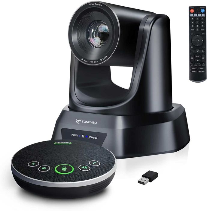 TONGVEO AI PTZ Автоматично проследяваща камера с Bluetooth микрофон