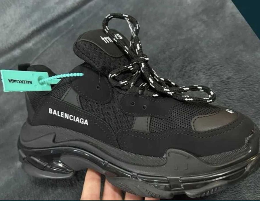 Adidasi Balenciaga Triple S full negri black - premium