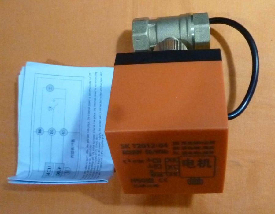 Robinet motorizat 3/4" actuator servomotor vana 230V apa rece calda
