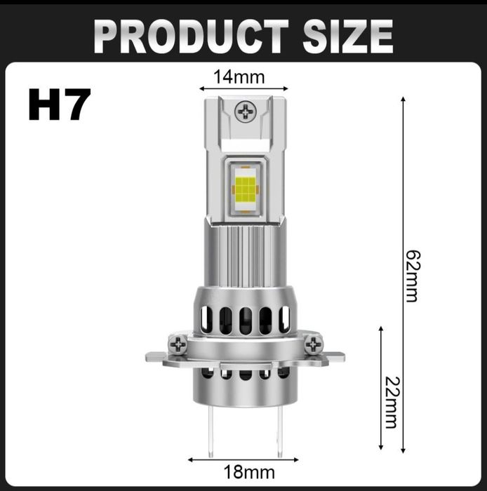 Becuri LED H7 Canbus  12V-40V  35000LM set 2buc
