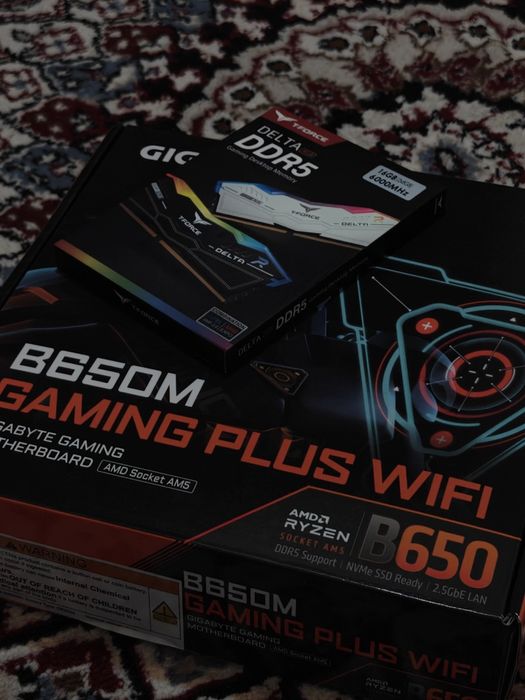 Материнская плата B650M Gaming plus (AM5) + DDR5 RAM 2*8 (6000 MHZ)