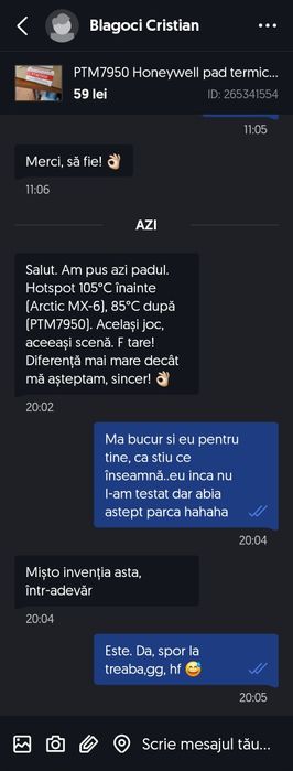 pad termic PTM7950 Honeywell 100% Original