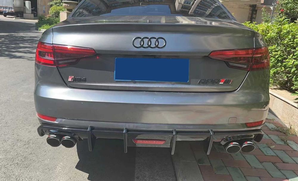 Difuzor cu LED Bara Spate SLINE AUDI A4/S4 B9, 2016-19, Evacuari Duble