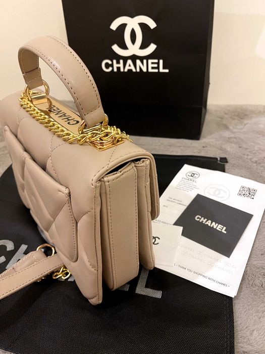 Poseta/Geanta Chanel Bej Leather 25x17x5
