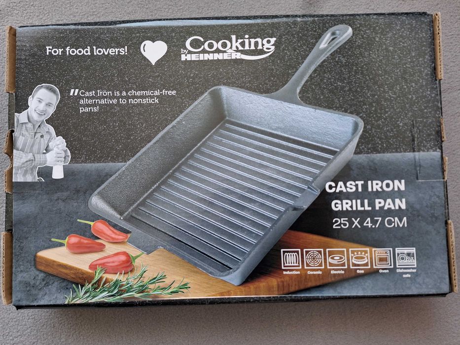 Tigaie grill fonta pura inductie dimensiune 25 x 4.7 cm tigaie gratar fonta