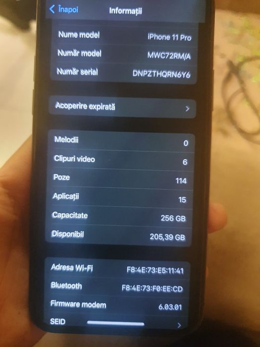 Iphone 11 pro stare fb 10 din 10 cu folie baterie 82