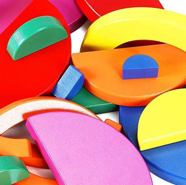 Habi Spiel Math Circlelance Дървени цветни елементи в кутия