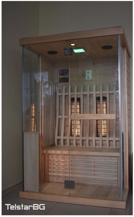 Двуместна инфрачервена сауна с голяма стъклена витрина TS-5002D-2 NEW