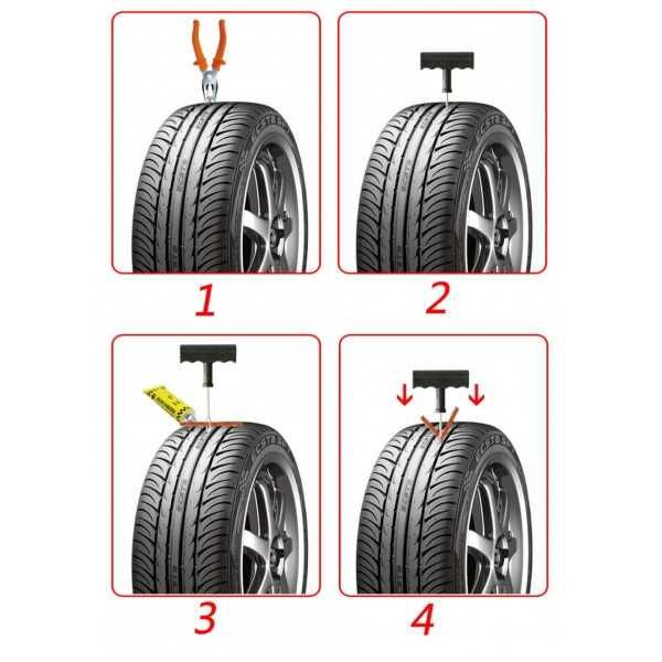 Авариен комплект инструменти за ремонт на спукани гуми