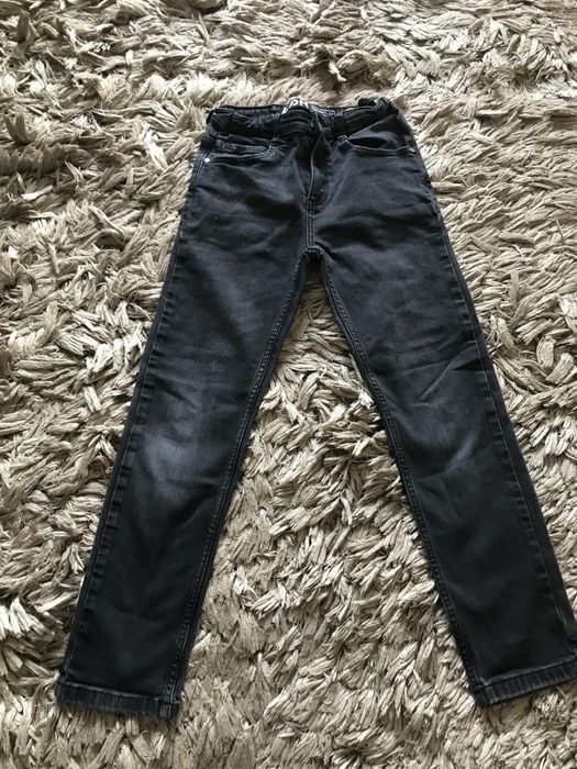 Jeans, blugi baieti, 140 cm, negri prespalati