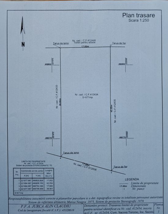 Teren intravilan  671 m^2  direct proprietar