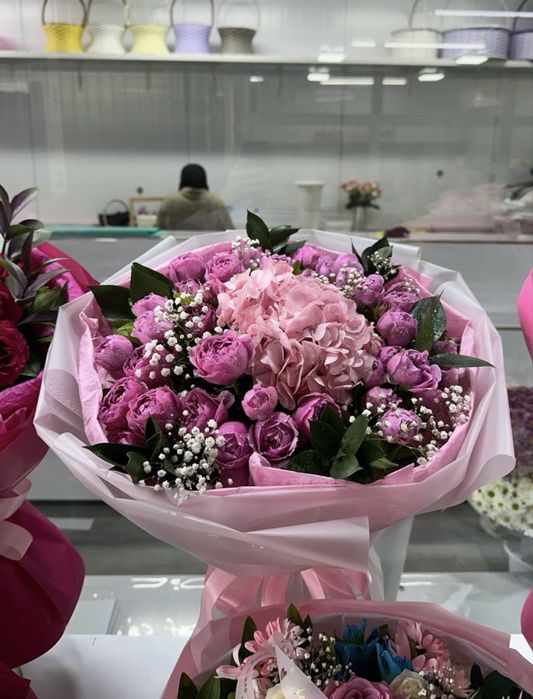 pion bables romashka atirgul buket gullar 101 201