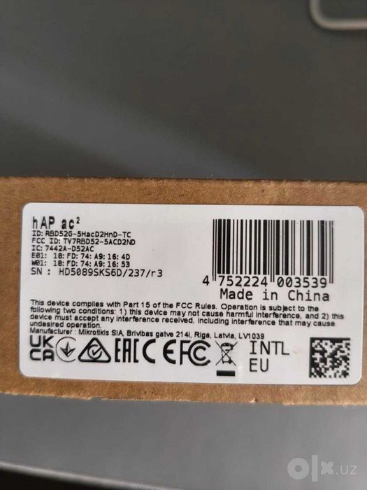 Гигабитный Wi-Fi роутер MikroTik hAP ac²