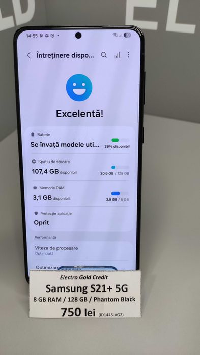 Samsung S21+ 5G 8GB RAM/ 128GB/Phantom Black ID1445-AG2