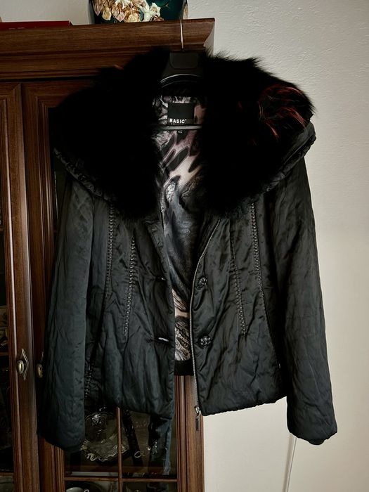 Geaca de iarna cu guler de blană