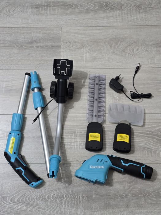 Foarfecă electrică de grădină DURATECH 12V–fără fir,2-în-1,telescopică