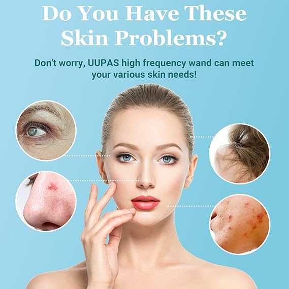Дарсонвал UUPAS преносима високочестотна машина за лице с 6 накрайника