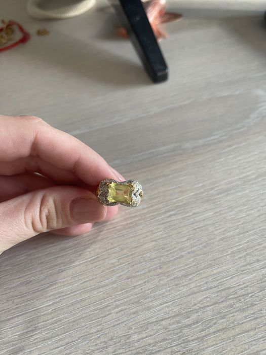 Inel aur galben 14k cu piatra citrin