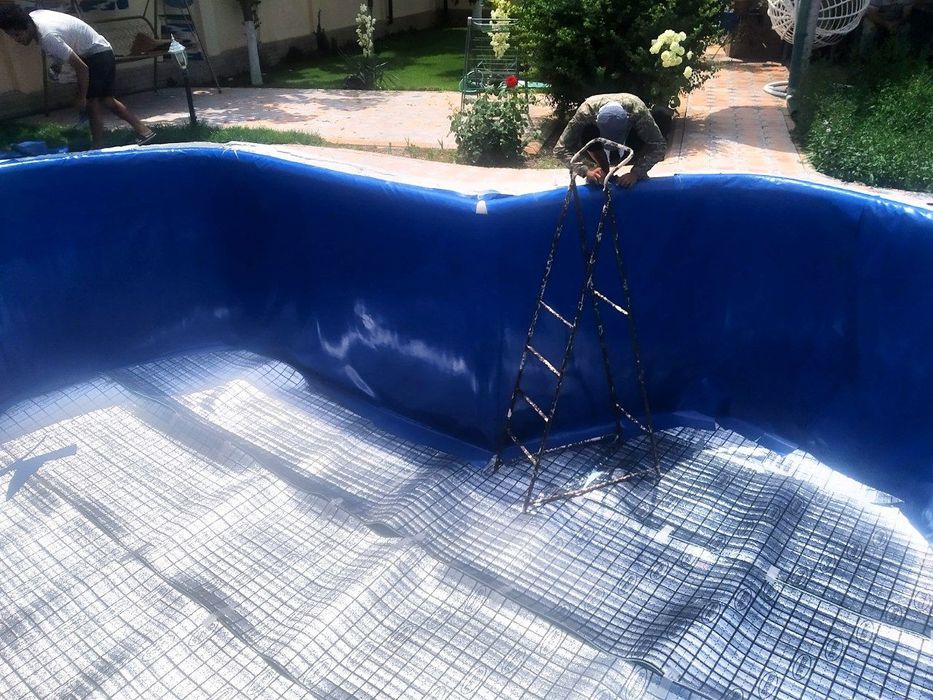 Ремонт Бассейнов , обшивка ПВХ пленкой (Тентом) срок службы: 5 Лет