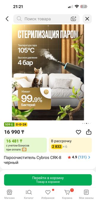 Пароочиститель cybros