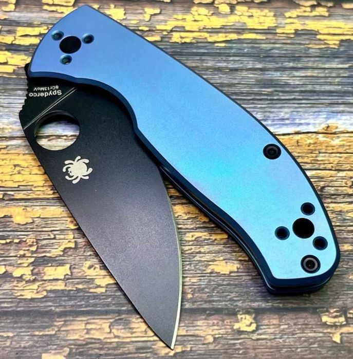 Cutit Pliabil Briceag Spyderco Tenacious Blue Titanium, Editie Premium
