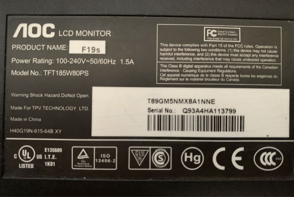 Монитор разъем не HDMI! клавиатура в подарок