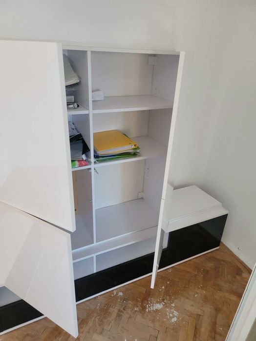 mobila salon alb negru