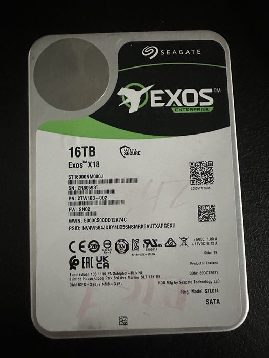 Жесткий диск seagate exos 16 TB