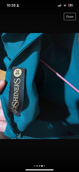 Rochie turquoise mâneca lunga