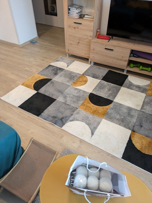 Килим Granada Rings 230/160 см, Жълт, Сив, Черен