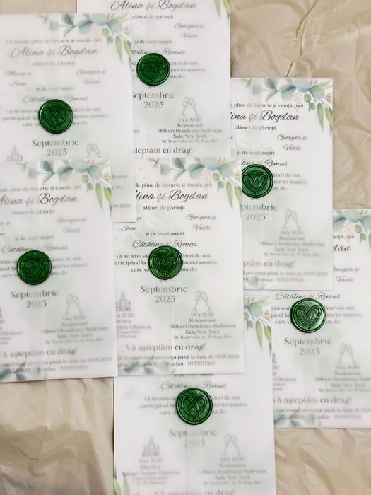 Invitatii nunta, botez, plicuri bani, meniuri, papetarie evenimente