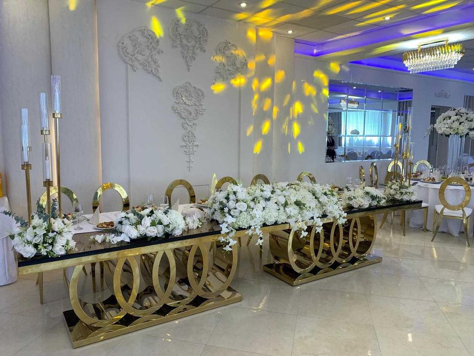 Scaune aurii inox Washington OZ medalion restaurant evenimente