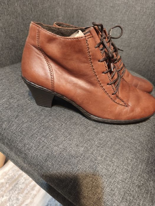 Боти, кожени, топла подплата, Rieker, 39