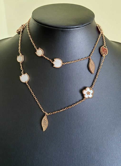 Колие от розово злато - Van Cleef & Arpels VCA Perlée couleurs pendant