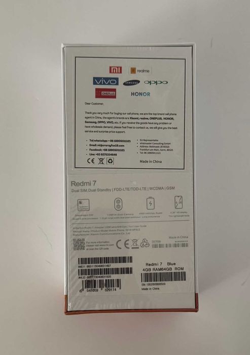 Нов Смартфон Xiaomi Redmi 7, Dual SIM, 64GB, 4G, Blue