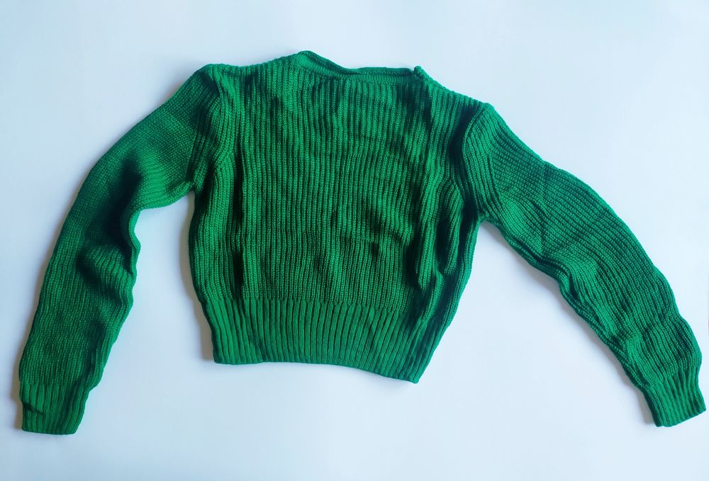 Комплект къс плетен топ и панталон MOHITO висока талия