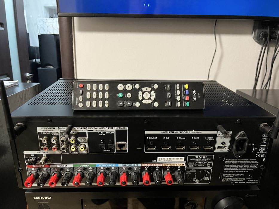 Receiver Denon AVR-X1400H 4K/7.2/Arc/Bluetooth/Spotify:Airplay/Wifi/usb etc.